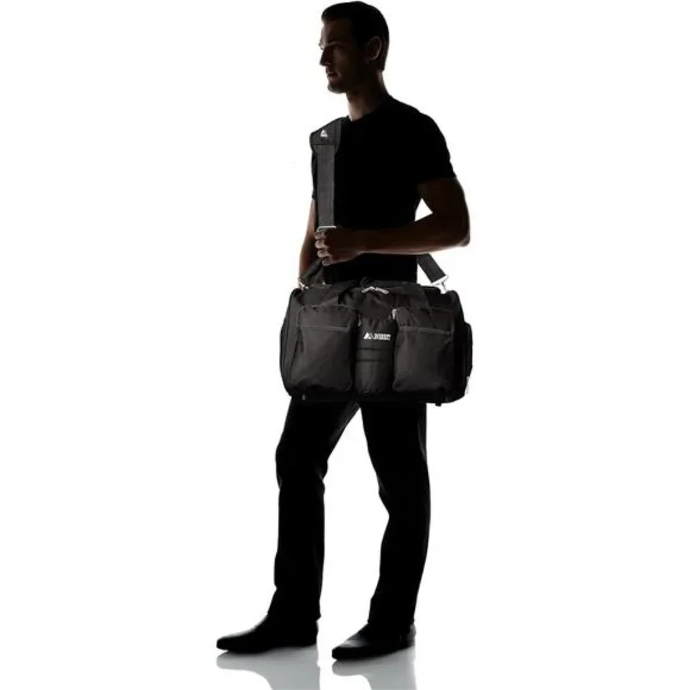 Gym Bag Sports Duffel Bag Black Workout Travel Bag with Wet Pocket Shoes